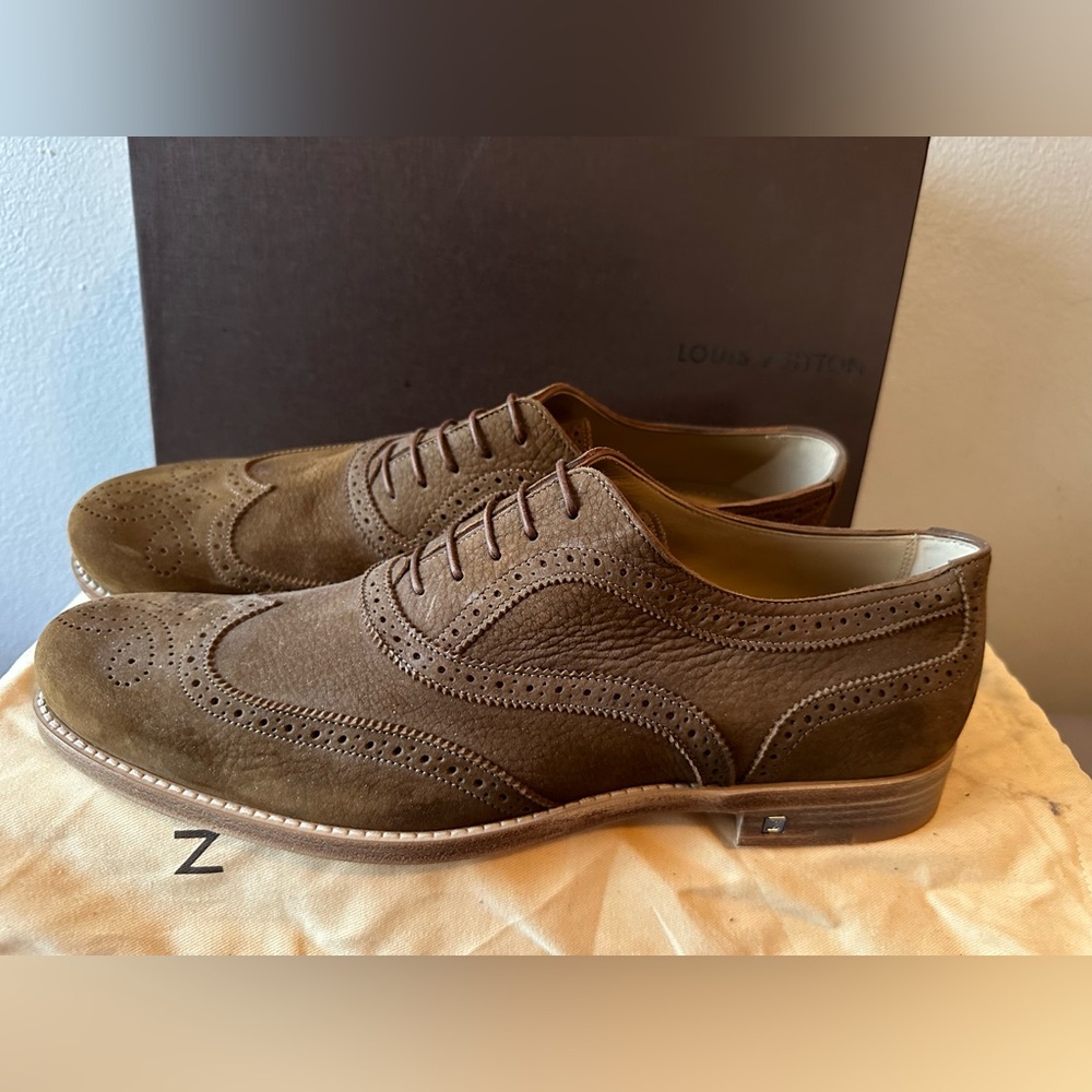 Louis Vuitton Men Shoes Oxford Brown Suede 9.5UK 10.5US New Never Worn - Picture 4 of 6